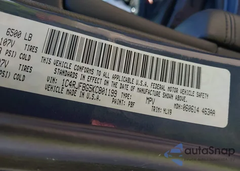 2019 Jeep Grand Cherokee Limited X 4X4 from USA, damaged, VIN 1C4RJFBG5KC801199